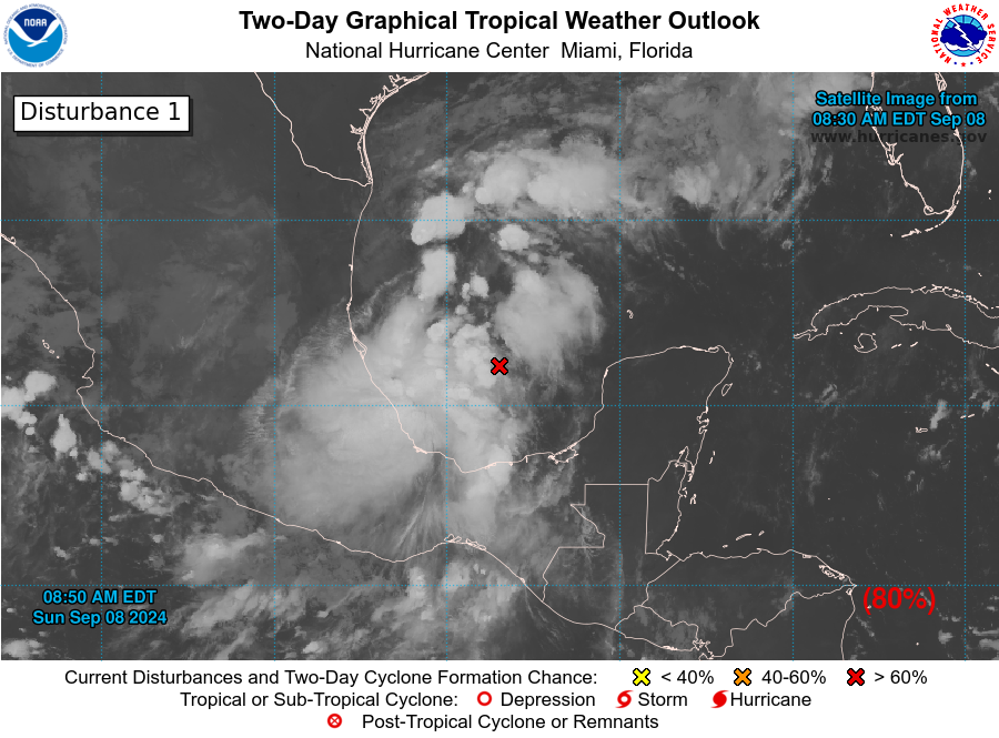 SkyAlertStorm's tweet photo. 🌀🔴¡Ya casi se forma! 90% de probabilidad para que se consolide un ciclón tropical en el Golfo de México.

⚠️Atención en #Tamaulipas y #Veracruz.

🔴 Durante esta mañana se reporta el aumento del 70 al 90% de formación ciclónica dentro de los próximos 7 días y un 80% dentro de las próximas 48 horas, es decir, durante este día se estaría formando una #DepresiónTropical pudiendo ser #TormentaTropical #Francine en el Golfo de México.
🟠 Por su parte, en el Pacífico hay una zona de inestanilidad con 50% prob. de formación ciclónica en los próximos 7 días.

Seguiremos monitoreando.🔍

📲 Descarga #SkyAlert:  https://t.co/KvZ5XlxowG