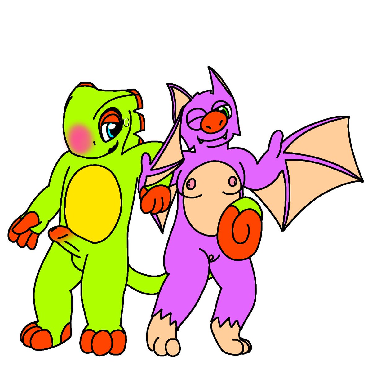 Naughtyblitz64's tweet photo. Yooka and Laylee, suggested by @BananaMeatier a while ago 💚💜 https://t.co/J3cIgNQqAI