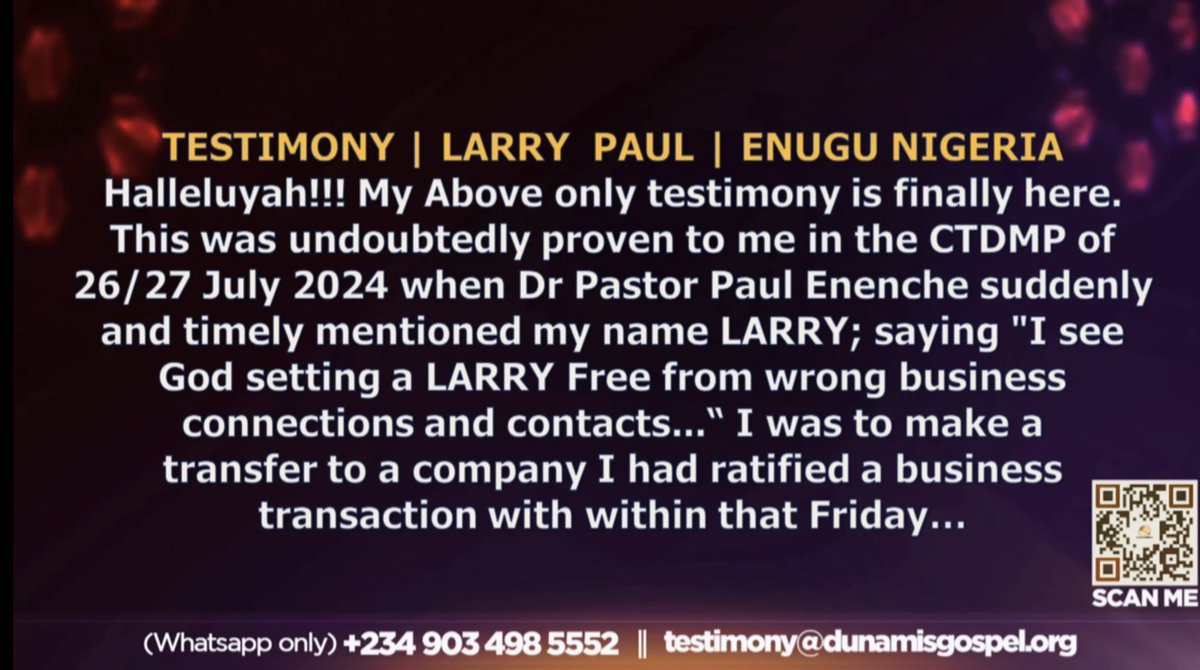 Row_Haastrup's tweet photo. ~2~
WRONG BUSINESS CONNECTION THAT WOULD HAVE LED TO MASSIVE LOSS, CANCELLED BY ACCURATE PROPHETIC DECLARATION (Mr Larry Paul from Enugu)
#CTDMP #MidnightPrayer #CommandingTheDay #Dunamis https://t.co/OBvkZXLsEz