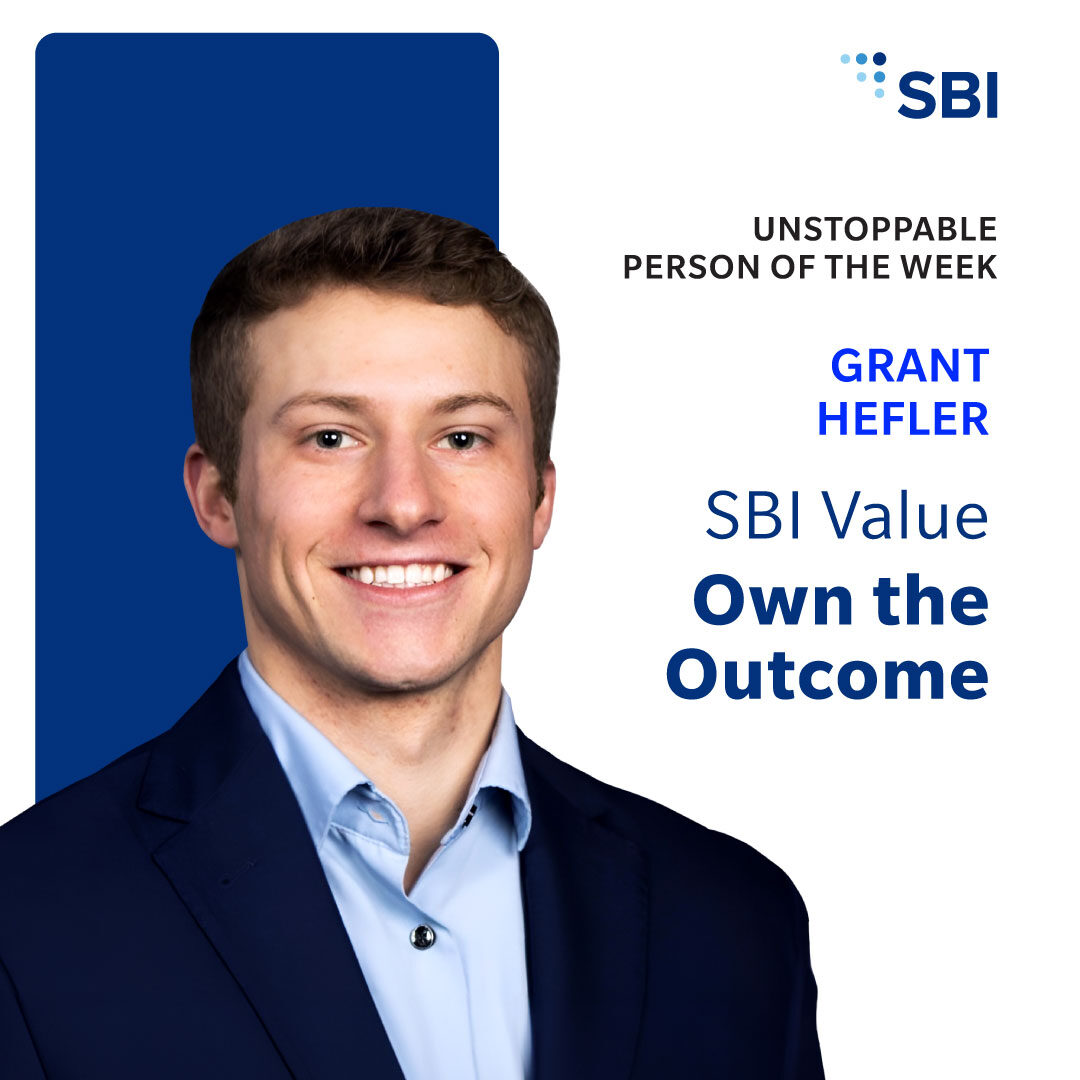 sbigrowth's tweet photo. Congratulations to Grant Hefler, our Unstoppable Person of the Week! In under a year, he’s tackled complex challenges, delivered innovative solutions, and transformed client outcomes. His initiative and pursuit of excellence inspire us all. Keep it up, Grant! https://t.co/C41QjvKUHT