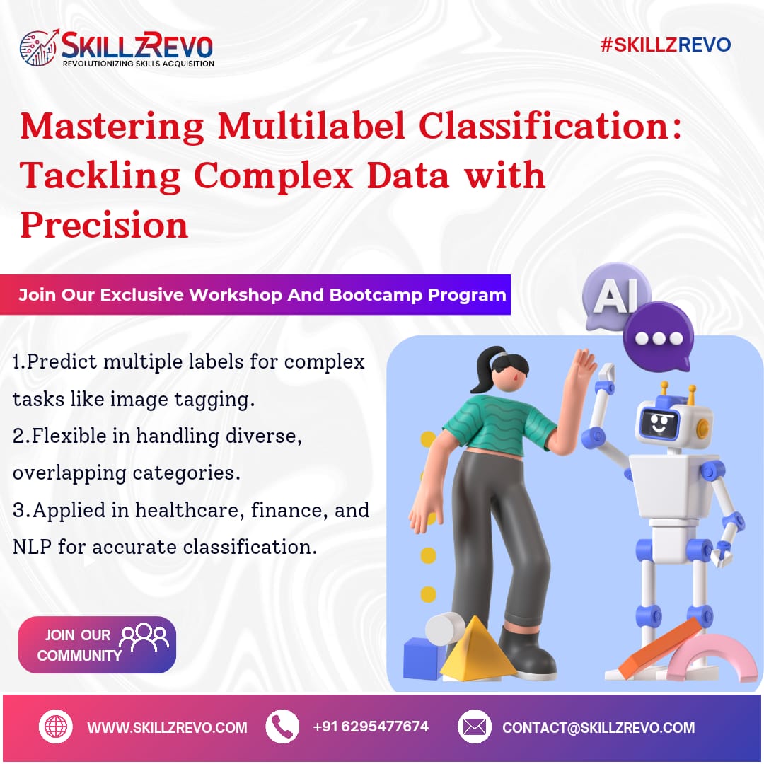 skillzrevo89393's tweet image. 🔓 Unlock the power of Multilabel Classification! 🚀💻 

Master techniques to handle overlapping labels, improve model performance, and uncover hidden patterns for precision data analysis. Take your skills to the next level today!#MultilabelClassification #MachineLearning