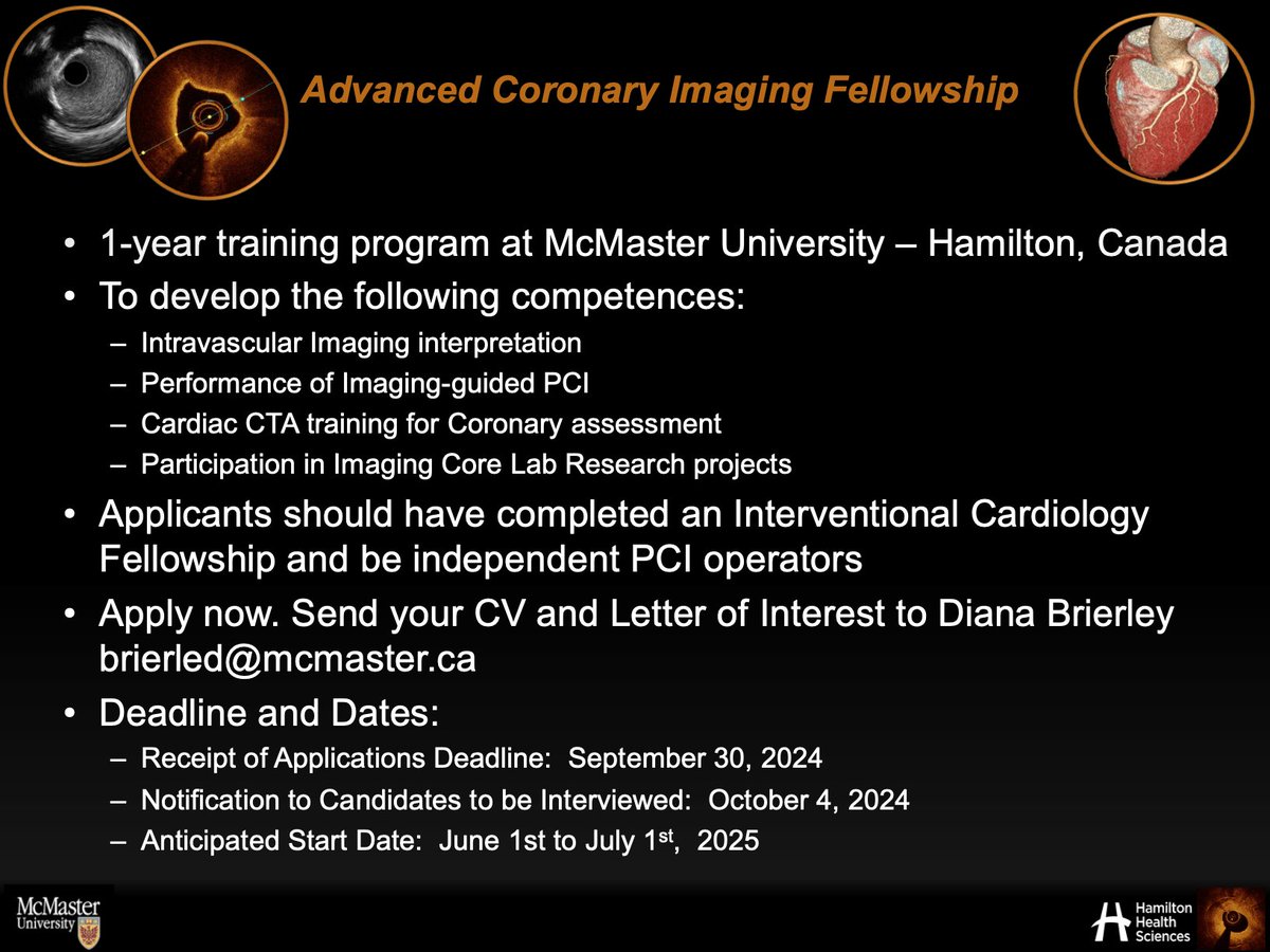 Natalia Pinilla (@drnataliap) on Twitter photo Advanced Coronary Imaging Fellowship <a href="/McMasterU/">McMaster University</a>
Apply if you want to develop PCI skills guided by #CCTA #IVUS #OCT <a href="/IcCanadian/">Canadian IC</a> <a href="/SCAI/">SCAI</a> @SOLACI3 <a href="/IC_SIAC/">Intervencionismo Cardiovascular SIAC</a> <a href="/OPCILive/">OPCI</a> <a href="/PCRonline/">PCRonline 🫀</a> <a href="/ESHLOF/">Evan Shlofmitz</a> <a href="/mmamas1973/">Mamas A. Mamas</a> <a href="/mirvatalasnag/">MIЯVΛƬ #IC</a> <a href="/ziadalinyc/">Ziad Ali</a> <a href="/ColletCarlos/">Carlos Collet MD PhD</a> <a href="/MaeharaAkiko/">Akiko Maehara</a> <a href="/NievesGonzalo/">gonzalo nieves</a> <a href="/JEscaned/">Javier Escaned</a> Advanced Coronary Imaging Fellowship <a href="/McMasterU/">McMaster University</a>
Apply if you want to develop PCI skills guided by #CCTA #IVUS #OCT <a href="/IcCanadian/">Canadian IC</a> <a href="/SCAI/">SCAI</a> @SOLACI3 <a href="/IC_SIAC/">Intervencionismo Cardiovascular SIAC</a> <a href="/OPCILive/">OPCI</a> <a href="/PCRonline/">PCRonline 🫀</a> <a href="/ESHLOF/">Evan Shlofmitz</a> <a href="/mmamas1973/">Mamas A. Mamas</a> <a href="/mirvatalasnag/">MIЯVΛƬ #IC</a> <a href="/ziadalinyc/">Ziad Ali</a> <a href="/ColletCarlos/">Carlos Collet MD PhD</a> <a href="/MaeharaAkiko/">Akiko Maehara</a> <a href="/NievesGonzalo/">gonzalo nieves</a> <a href="/JEscaned/">Javier Escaned</a>