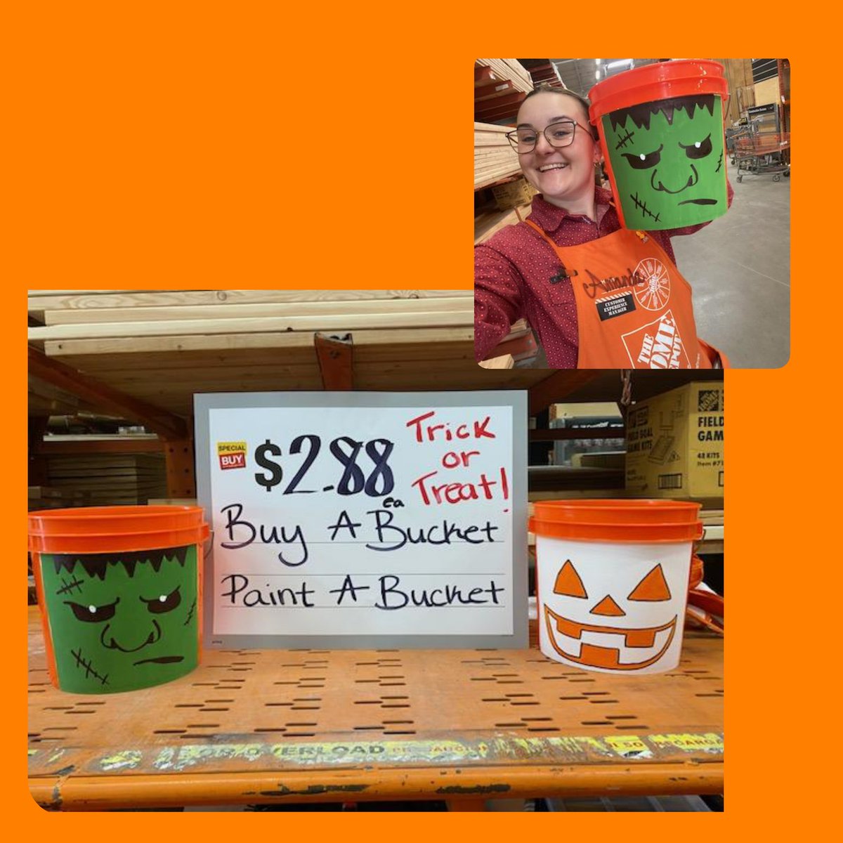 THDDenaL's tweet photo. Looking for a fun trick or treat bucket? #Halloween2024 #trickortreat  #Homedepot #PeoriaAZ #GlendaleAZ #SuncityAZ  #Homerbucket https://t.co/zkHAHlIjol
