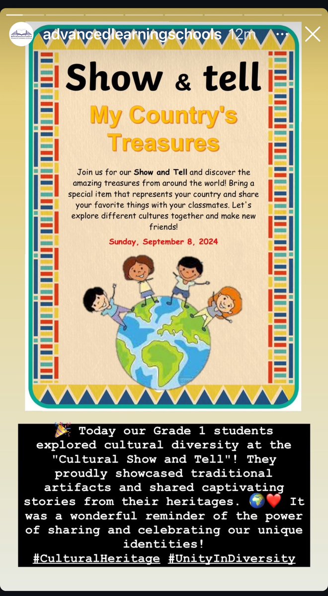 Farah Darazi (@darazifarah) on Twitter photo 🌟 Dive into Diversity! Our "Cultural Show and Tell" Sparked Joy as Students Shared Unique Artifacts and Stories! 🌍✨ #CulturalHeritage #CelebrateDiversity <a href="/AlsOfficial2021/">Advanced Learning Schools</a> o <a href="/carmencorrine/">Carmen Hill</a> 🌟 Dive into Diversity! Our "Cultural Show and Tell" Sparked Joy as Students Shared Unique Artifacts and Stories! 🌍✨ #CulturalHeritage #CelebrateDiversity <a href="/AlsOfficial2021/">Advanced Learning Schools</a> o <a href="/carmencorrine/">Carmen Hill</a>