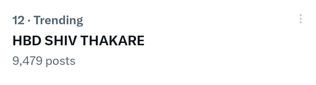 We r at #12 now..lets speed up, use all ur backups to like and repost..!!
Lets bring it back in top 10 !!

HBD SHIV THAKARE