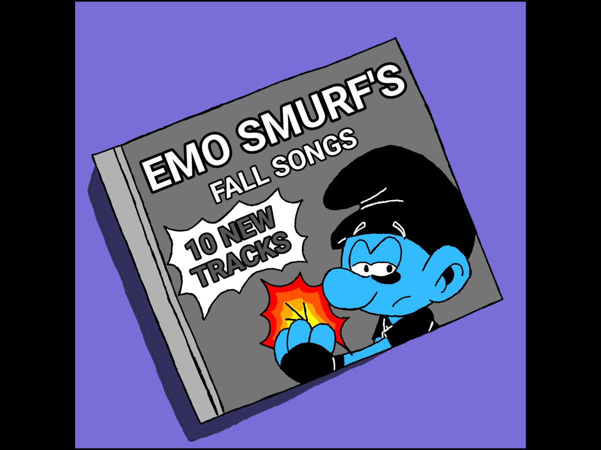 MatthewJGrisha1's tweet photo. Emo Smurf is back! He is ready with his new hit album of emotional songs based on his feelings about the season of autumn.
#emosmurf #thesmurfs #smurfs #peyo #smurfsoc #fanart #art #digital #ibisPaintX #album #CD #September2024 https://t.co/ODOCgfz0K0