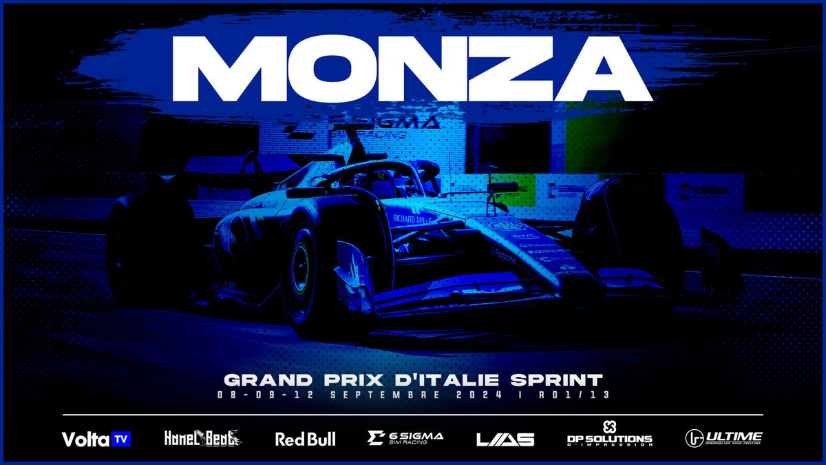Volta TV (@voltatvofficiel) on Twitter photo 🔴 LIVE - 20:15
📺 Twitch.tv/VoltaTVOfficiel
🏆 #LASF1Championship - Saison 10
▶️ Division Pro - Manche 1
🏁 #ItalianGP - <a href="/Autodromo_Monza/">Autodromo Nazionale Monza</a> 🇮🇹
🎙️ Commenter par <a href="/OnizukaOfficiel/">Onizuka</a>
❤️ Sponsoriser par <a href="/InstantGamingFR/">Instant Gaming</a> & <a href="/HorusX_Gaming/">Horus X</a>
#VoltaTV #LASEsport #F124 🔴 LIVE - 20:15
📺 Twitch.tv/VoltaTVOfficiel
🏆 #LASF1Championship - Saison 10
▶️ Division Pro - Manche 1
🏁 #ItalianGP - <a href="/Autodromo_Monza/">Autodromo Nazionale Monza</a> 🇮🇹
🎙️ Commenter par <a href="/OnizukaOfficiel/">Onizuka</a>
❤️ Sponsoriser par <a href="/InstantGamingFR/">Instant Gaming</a> & <a href="/HorusX_Gaming/">Horus X</a>
#VoltaTV #LASEsport #F124