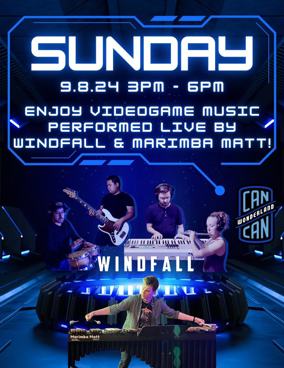 Anyone in the twin cities should come out to Can Can Wonderland this afternoon! We play at 3, and Marimba Matt plays at 4:30. Gonna be a great time!