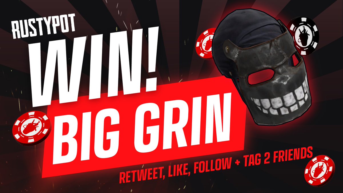 🎁$1300 Big Grin giveaway!🎁

 How to win ❓:
🔔Follow Us <a href="/Rustypot/">Rustypot</a> 
🔁RT &amp; ❤️like this tweet
🗨️tag two friends👨‍👨‍👧

⏰Winner picked in 72 hours!⏰
