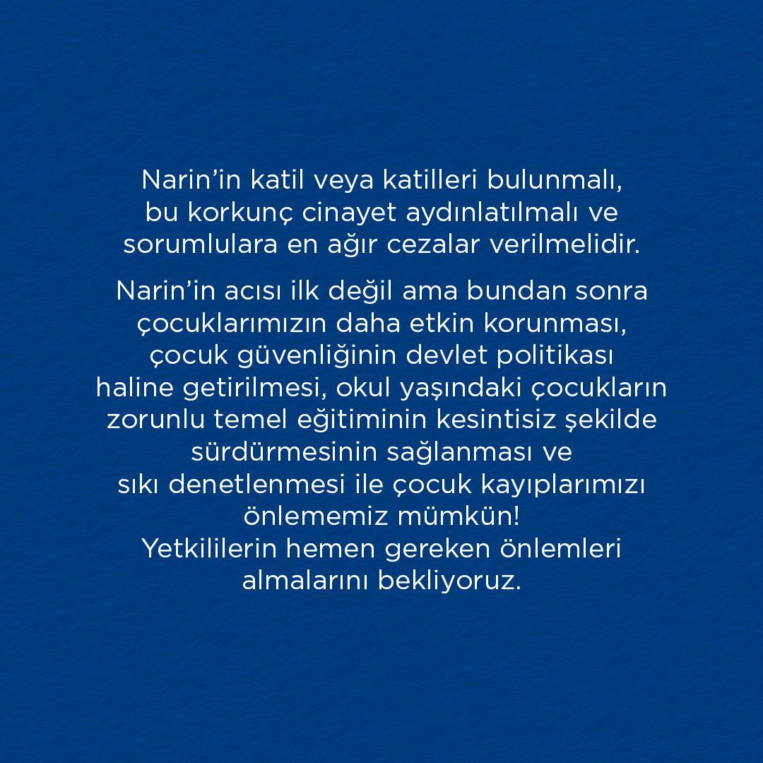 Başka NARİNLERİ kaybetmemek için hemen gerekli önlemler alınmalı!

#Narin