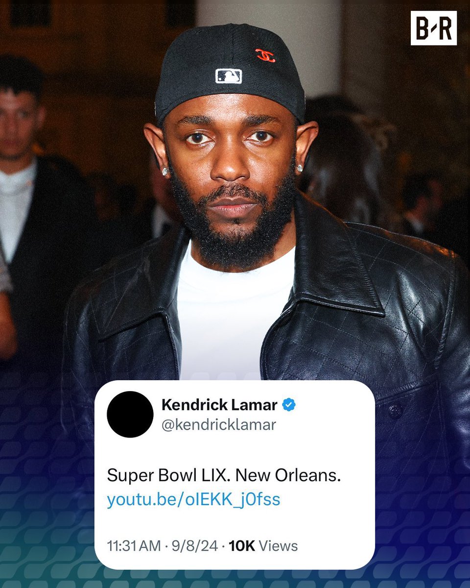 KENDRICK LAMAR ANNOUNCED HE WILL BE PERFORMING AT THE SUPER BOWL LIX HALFTIME SHOW IN NEW ORLEANS.

WE WON. 👏 🔥