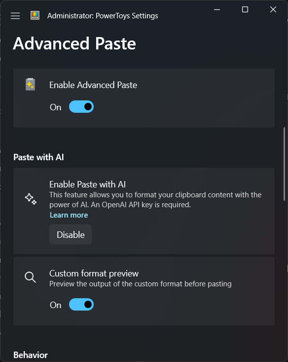 Just discovered this `Paste with AI` feature in PowerToys and am very excited to try it out.