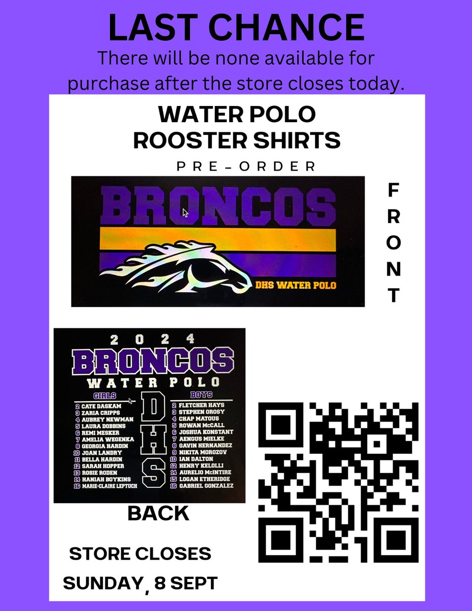 There will not be an opportunity to purchase this shirt after the store closes today!

friscosportstx.chipply.com/dentonwaterpol…