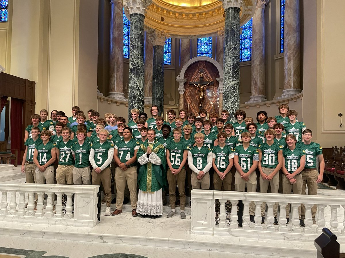 Football Team mass at the Cathedral. Faith. Family.