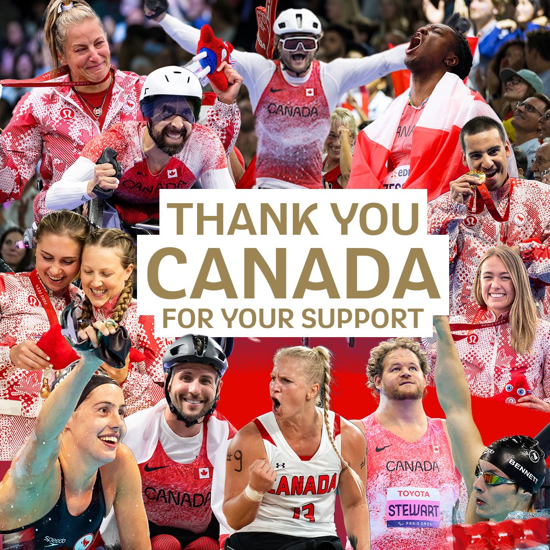 A Games to remember. Thank you Canada for supporting the <a href="/Paris2024/">Paris 2024</a> Canadian Paralympic Team! 🇨🇦❤️🤍

#GreatnessMovesUs #Paris2024