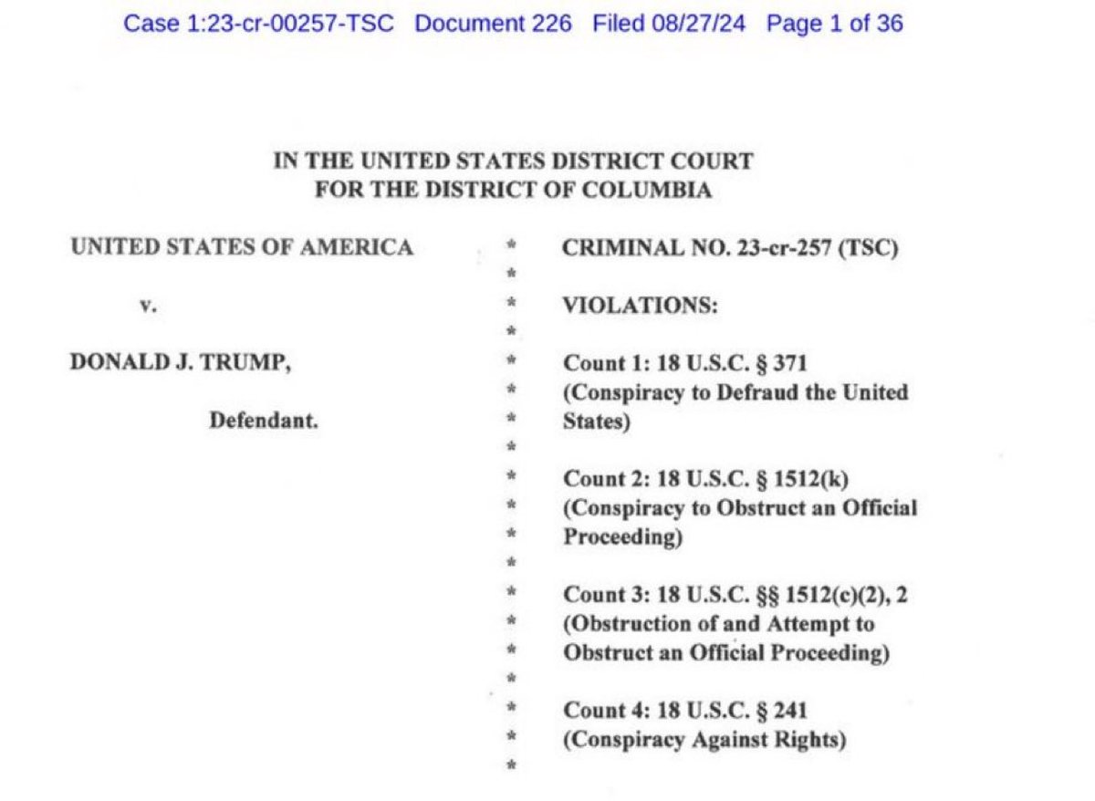 LauraLoomer's tweet photo. BREAKING:

Jack Smith’s grand jury has brought a new SUPERSEDING indictment against President Donald Trump in an effort to interfere in the 2024 election. 

Jack Smith is trying to work around the July 1st SCOTUS ruling on Presidential Immunity. https://t.co/mnt1gk3OO6