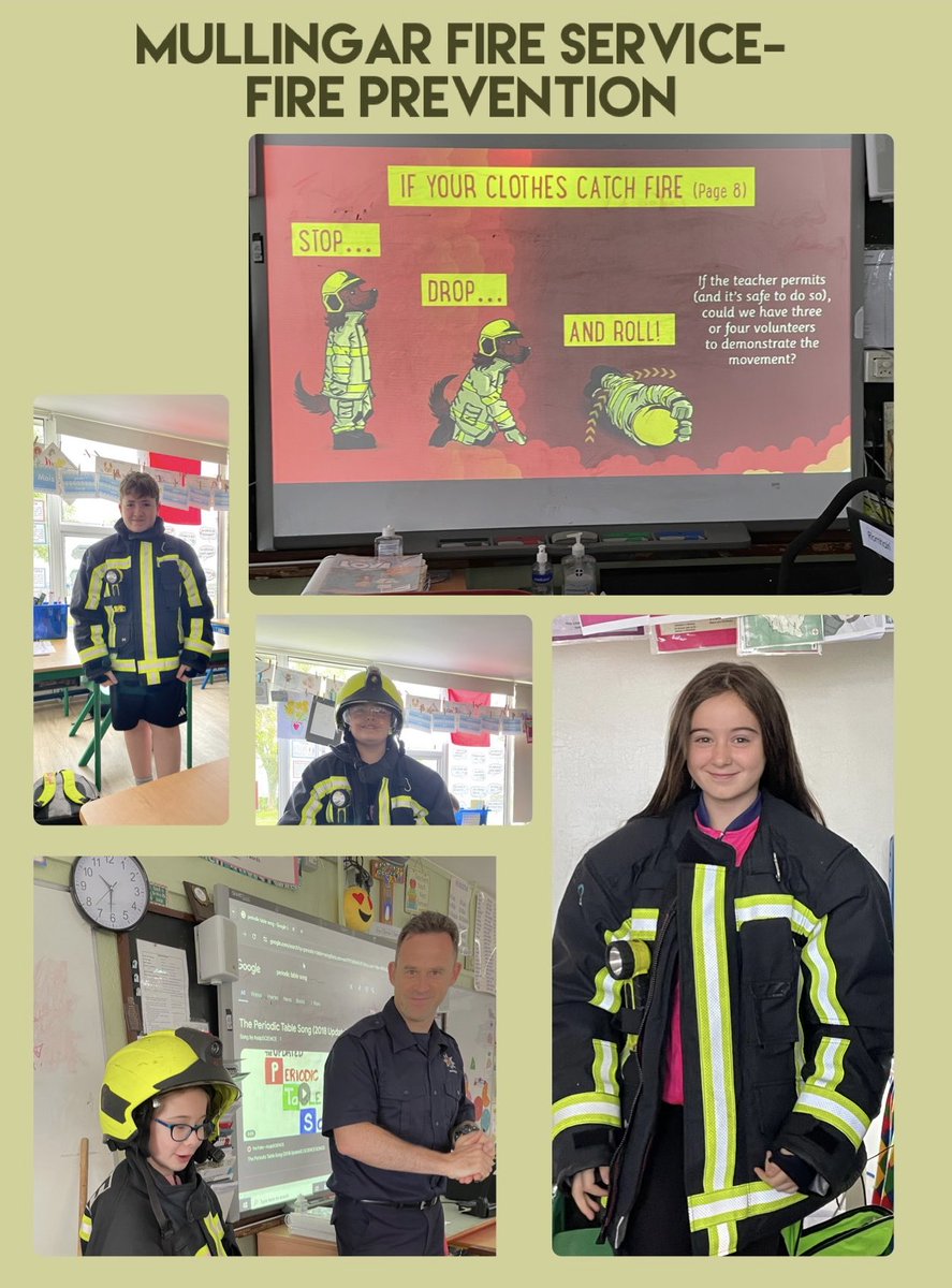 “Míle Buíochas” to Rody &amp; team from Mullingar Fire Service for visiting Emper NS and raising awareness of fire hazards in the home, school &amp; community! Life skills such as how to act safely in the event of an emergency fire situation are so important!