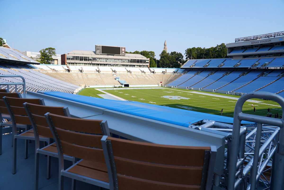 GoHeels's tweet photo. Introducing Tar Heel Patios, a new premium seating option that includes 14 tickets, five parking passes, food and beverage service, comfortable seating, a television and an incredible view of the game to cheer on @UNCFootball!

More ➡️ https://t.co/UXJgS13Jca

#GoHeels