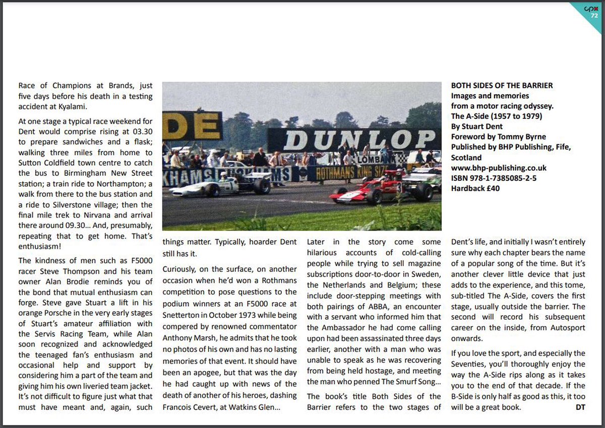 Thrilled and delighted that David Tremayne has seen fit to give my book 'Both Sides of the Barrier' such a fabulous review!

Herewith is the article, published in his excellent <a href="/grandprixplus/">GrandPrix+</a> ezine #383 and reproduced with his permission, which should be legible when expanded