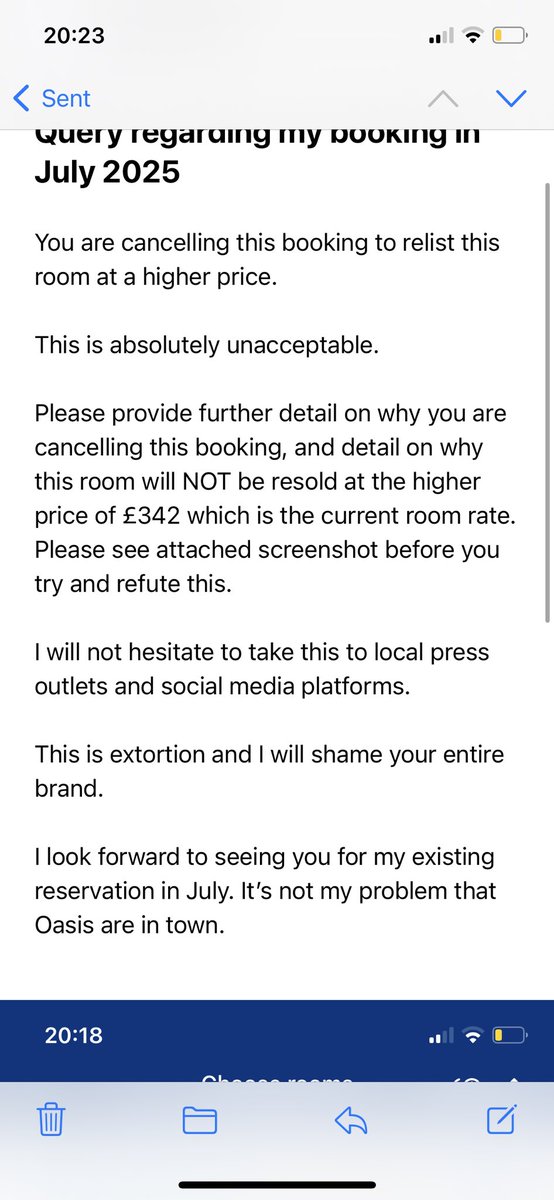 Dalts81's tweet photo. And so the @oasis price gouging begins…. 

.@MaldronHotels #oasis2025 #PriceHike https://t.co/CCLPz4Gcs2