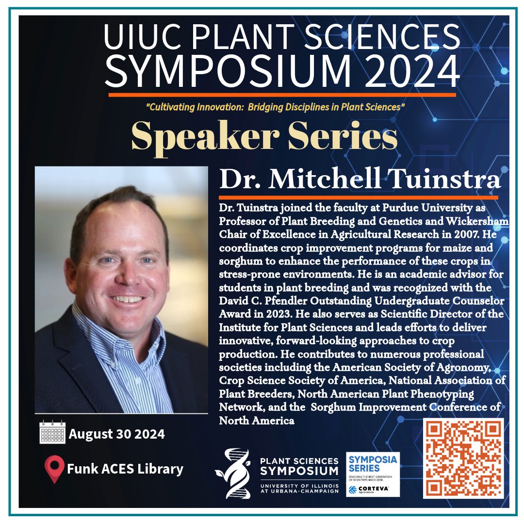 Meet our speaker!
Dr. Mitchell Tuinstra from <a href="/PurdueAgronomy/">Purdue Agronomy</a> will speak at this year's UIUC Plant Sciences Symposium. 

To listen to him and others, please register at shorturl.at/KK2L3
