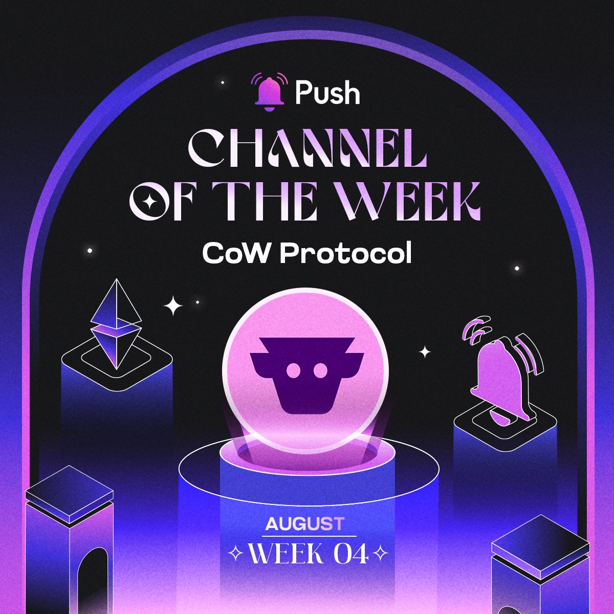 PushChain's tweet photo. 🐮 CoWmunity members and DeFi lovers!
🏆 Announcing, @CoWSwap as our next #PushChannelOfTheWeek!!
S-mooo-then your CoW protocol experience👇
https://t.co/5gdWvAcAT1 https://t.co/afm3HDOZRh