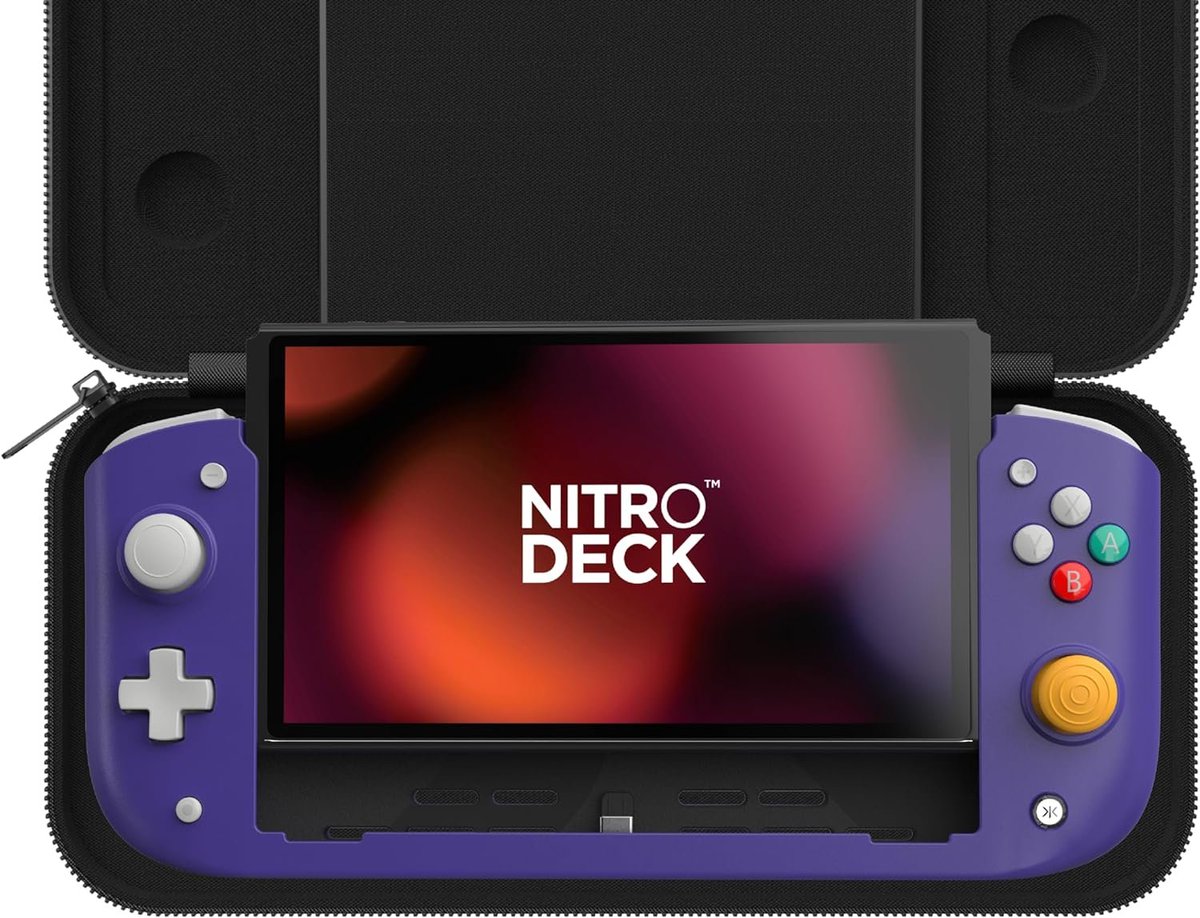 Wario64's tweet photo. CRKD Nitro Deck Limited Edition/Crystal Collection with Carry Case - Handheld Deck w/ Hall Effect Sticks for Nintendo Switch/Switch OLED is $59.99 on Amazon Lightning Deal https://t.co/CNJLBmP9Fh #ad https://t.co/3L1GY3b9UQ