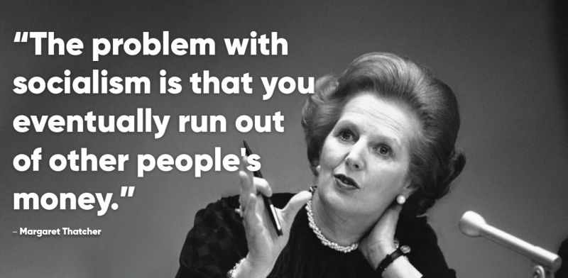floridanow1's tweet photo. @CollinRugg When California is bankrupt, he will say "I have no idea what happened"?

Thatcher was right. https://t.co/YSUBNe4rQm