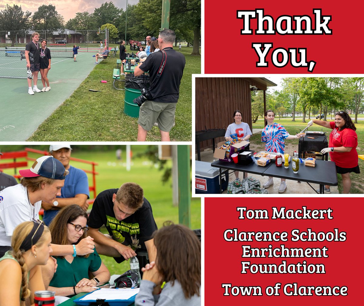Louis Mancuso (@louiscmancuso) on Twitter photo A huge thank you to everyone who participated, with special shoutouts to <a href="/mackertphotos/">Thomas Mackert</a> for capturing great photos, <a href="/TownofClarence/">Town of Clarence</a> for the use of their well-maintained courts, and <a href="/ClarenceCSEF/">Clarence Schools Enrichment Foundation — CSEF Inc.</a> & their volunteers for helping make the 1st Clarence Community Tournament a success! A huge thank you to everyone who participated, with special shoutouts to <a href="/mackertphotos/">Thomas Mackert</a> for capturing great photos, <a href="/TownofClarence/">Town of Clarence</a> for the use of their well-maintained courts, and <a href="/ClarenceCSEF/">Clarence Schools Enrichment Foundation — CSEF Inc.</a> & their volunteers for helping make the 1st Clarence Community Tournament a success!