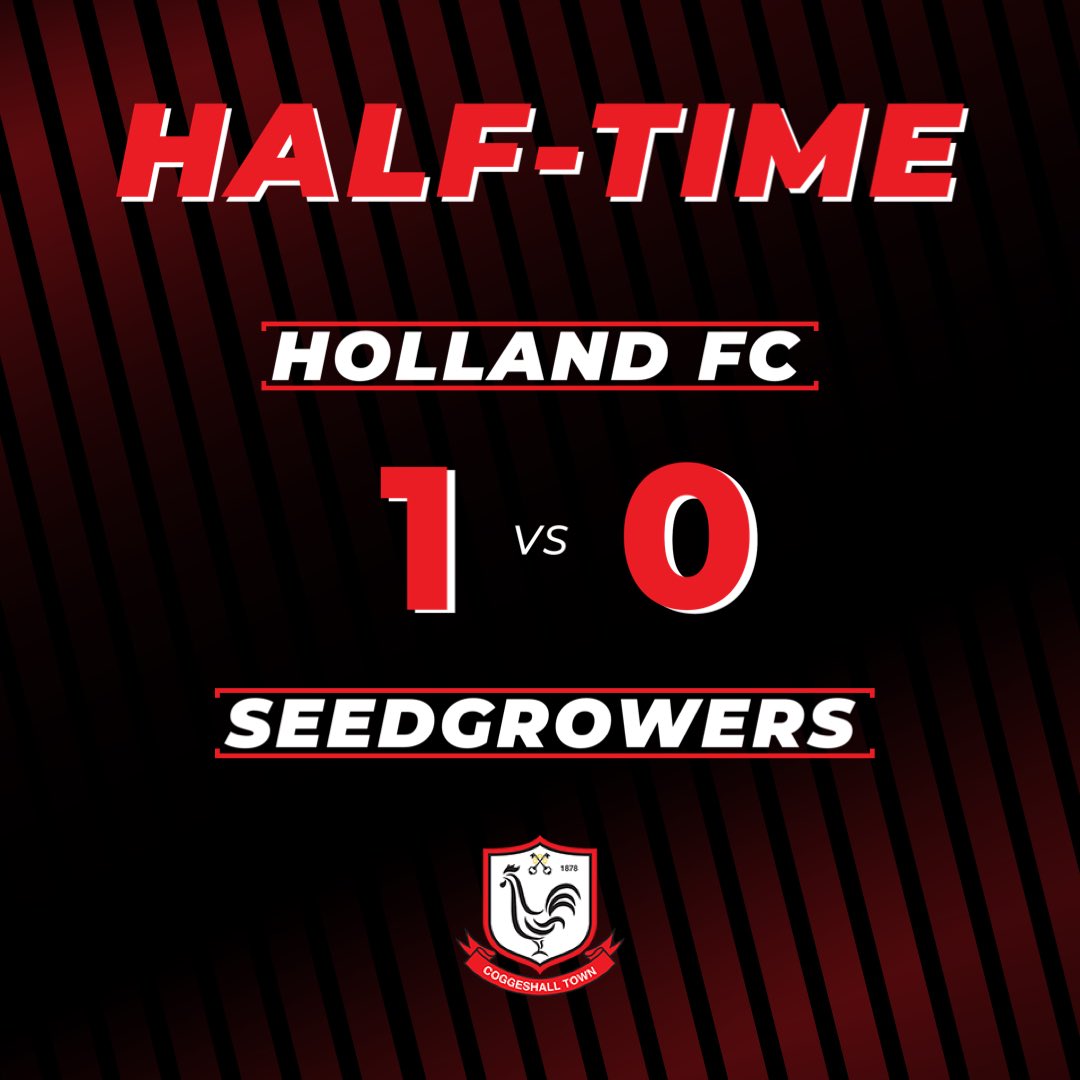 CoggeshallTown's tweet photo. HALF-TIME 🐓🔴⚫️

@MightyHolland 1 - 0 #SeedGrowers https://t.co/Stm6ItgofL