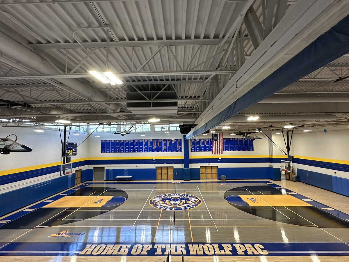 Love our new gym floor!! More work to be done in the Blue Gym but can’t wait for the finished product!!