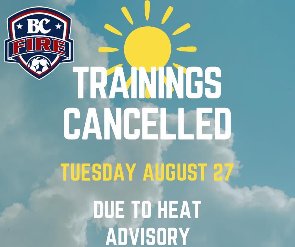 Practices are cancelled today. Stay safe!