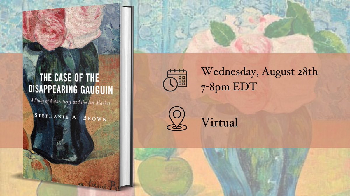 Rowman & Littlefield (@rlpublisher) on Twitter photo UPCOMING EVENT📅: Join "The Case of the Disappearing Gauguin" author <a href="/sab_svp/">Stephanie Brown, PhD</a> with Victoria Reed on August 28th at 7 PM EDT for a virtual event on art history mysteries hosted by <a href="/JHMuseumStudies/">JHU Museum Studies</a>.
Learn more here ➡️ ow.ly/tN7Q50T6tUH UPCOMING EVENT📅: Join "The Case of the Disappearing Gauguin" author <a href="/sab_svp/">Stephanie Brown, PhD</a> with Victoria Reed on August 28th at 7 PM EDT for a virtual event on art history mysteries hosted by <a href="/JHMuseumStudies/">JHU Museum Studies</a>.
Learn more here ➡️ ow.ly/tN7Q50T6tUH