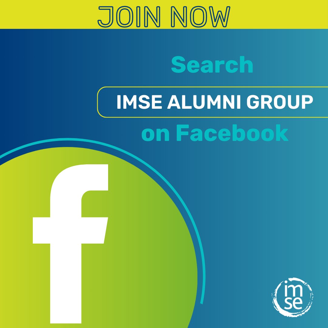 Hey IMSE Alumni! 👋

💚Back-to-school is the perfect time to join our IMSE Alumni Group on Facebook! 

Let's build a supportive and inspiring community together! 💡 Join us now: facebook.com/share/g/jdVAte…

 #IMSEAlumni #IMSE