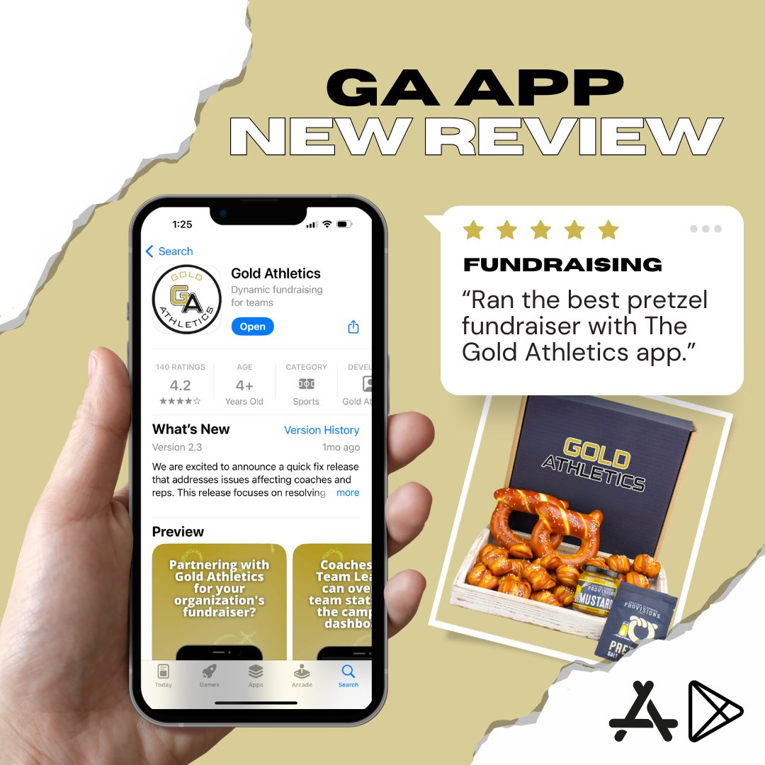 goldathletics's tweet photo. Celebrating your team’s milestones & achieving greatness, together! It’s what we do best! #GAapp 📲 https://t.co/EU8VC9kYZ2