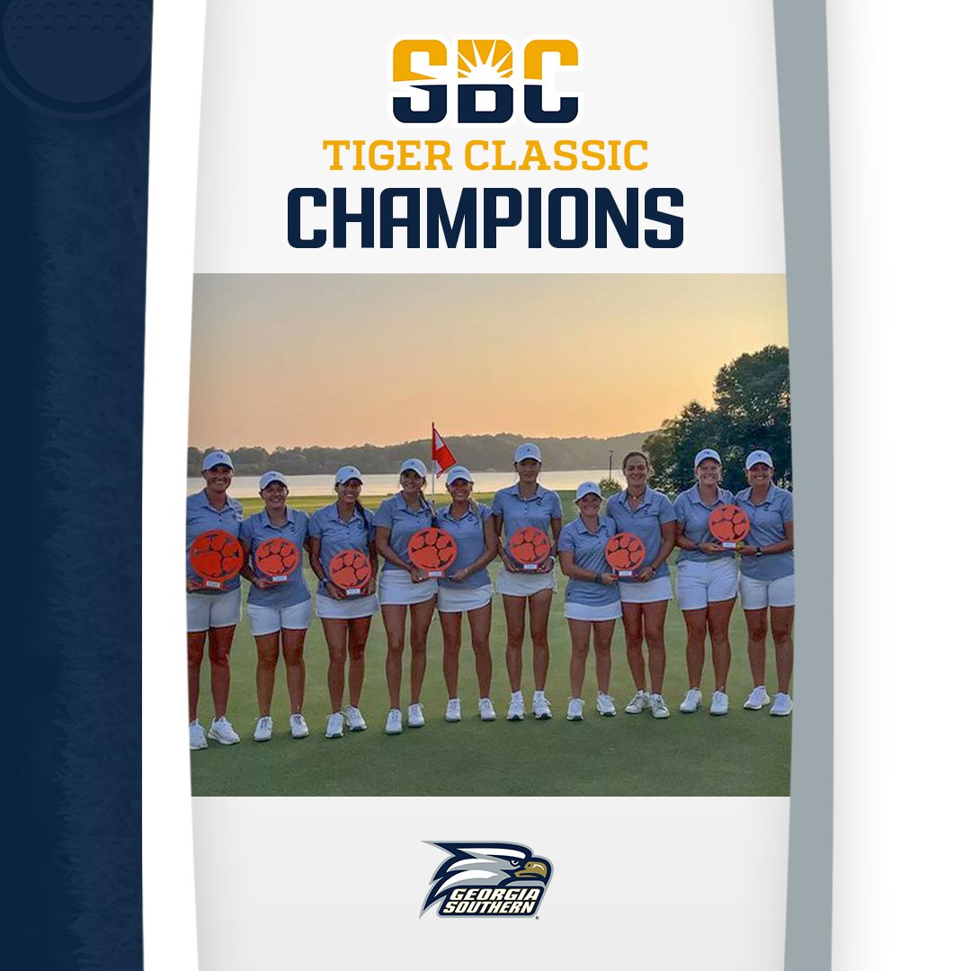 SunBelt's tweet photo. 𝗥𝗘𝗖𝗢𝗥𝗗 𝗕𝗥𝗘𝗔𝗞𝗘𝗥𝗦.

@GaSouthernWGolf recorded a program-best 12-under par en route to their first team title of the 2024-25 season. Louise Reau recorded a program best second round (-7) and won the individual title. ☀️ ⛳ 

📰 » https://t.co/1idV3lMpcH https://t.co/XZSA0DyOMl