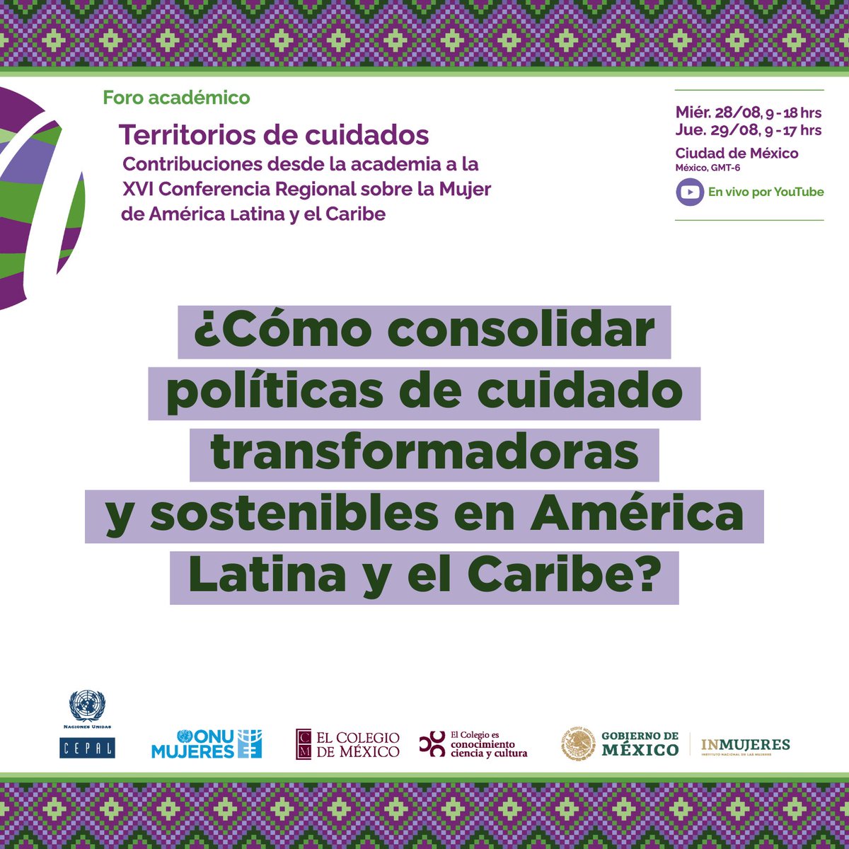 La #SociedadDelCuidado ubica en el centro la sostenibilidad de la vida y reconoce la interdependencia entre personas, la dimensión ambiental y el desarrollo económico y social.

🗓️ #Mañana Foro académico #TerritorioDeCuidados #HablemosDecuidados.