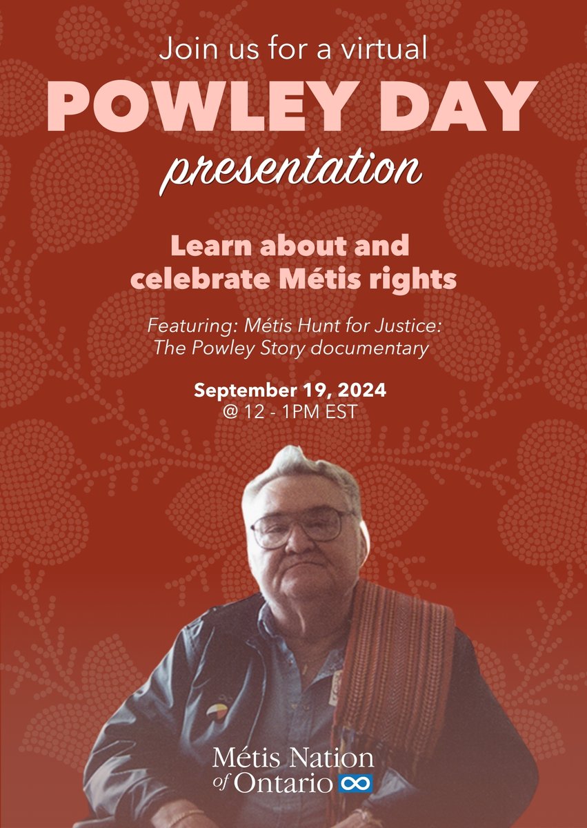 Toronto & York Region Métis Council (@metistoronto) on Twitter photo Have you registered for the upcoming <a href="/MetisNationON/">Métis Nation of Ontario</a> #PowleyDay celebration yet? Register at: zoom.us/.../tJItdO2vpz…
More details available on our website: tyrmc.org/events/powley-… Have you registered for the upcoming <a href="/MetisNationON/">Métis Nation of Ontario</a> #PowleyDay celebration yet? Register at: zoom.us/.../tJItdO2vpz…
More details available on our website: tyrmc.org/events/powley-…