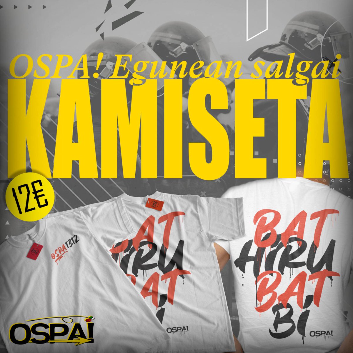 🟡 OSPA EGUNA 2024 𝒑𝒐𝒍𝒊𝒛𝒊𝒂𝒓𝒆𝒏 𝒏𝒐𝒓𝒎𝒂𝒍𝒊𝒛𝒂𝒛𝒊𝒐𝒓𝒊𝒌 𝒆𝒛! 🟡

Larunbat honetako Ospa Egunean, kamiseta hau salgai egongo da egunean zehar.
Honekin batera, bazkarirako tiketak erosteko azken egunak direla gogoratu! 

AZKAR IBILI!!