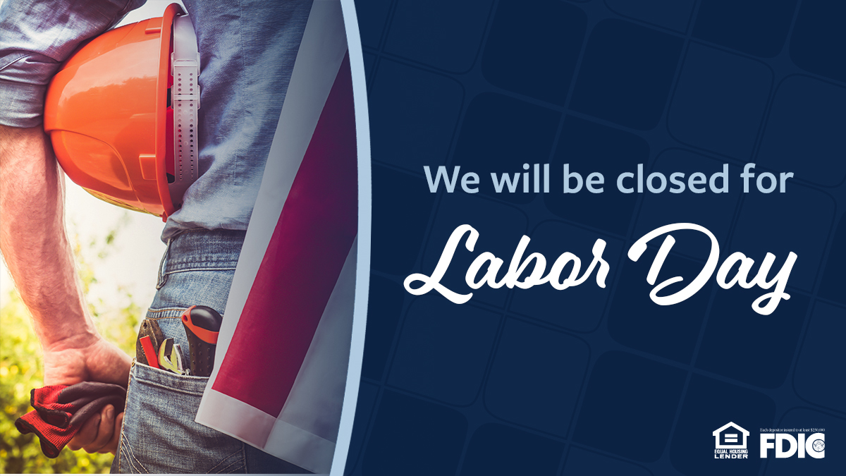 All Bank of Zachary branches will be closed on Monday, September 2nd in honor of  Labor Day. We wish you a safe and restful holiday.