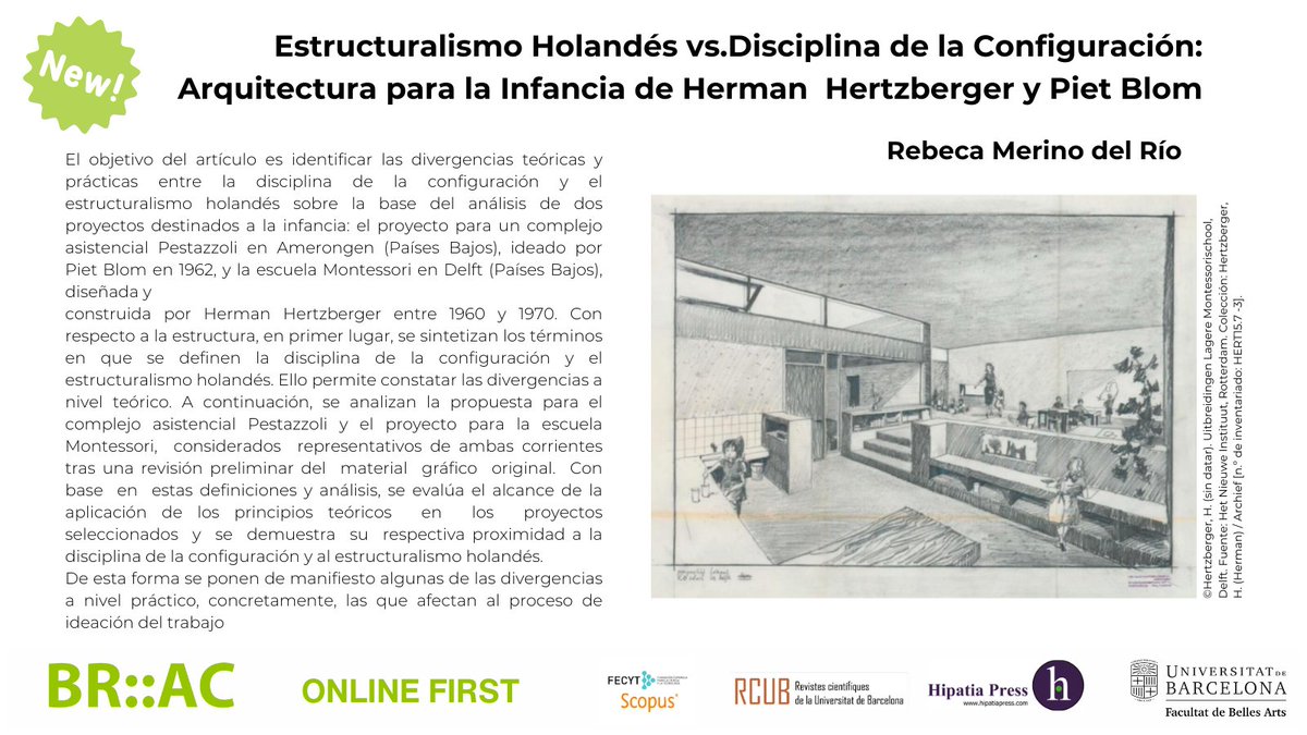 ⭐️Nuevo artículo de Rebeca Merino del Río en "Online First" (2024):👇hipatiapress.com/hpjournals/ind…
<a href="/craibellesarts/">CRAI Belles Arts</a> <a href="/CRAI_RCUB/">crai_rcub</a> <a href="/HipatiaPress/">Hipatia Press</a>
#Montessori #PietBlom #Pestazzoli #estructuralismo #HermanHertzberger