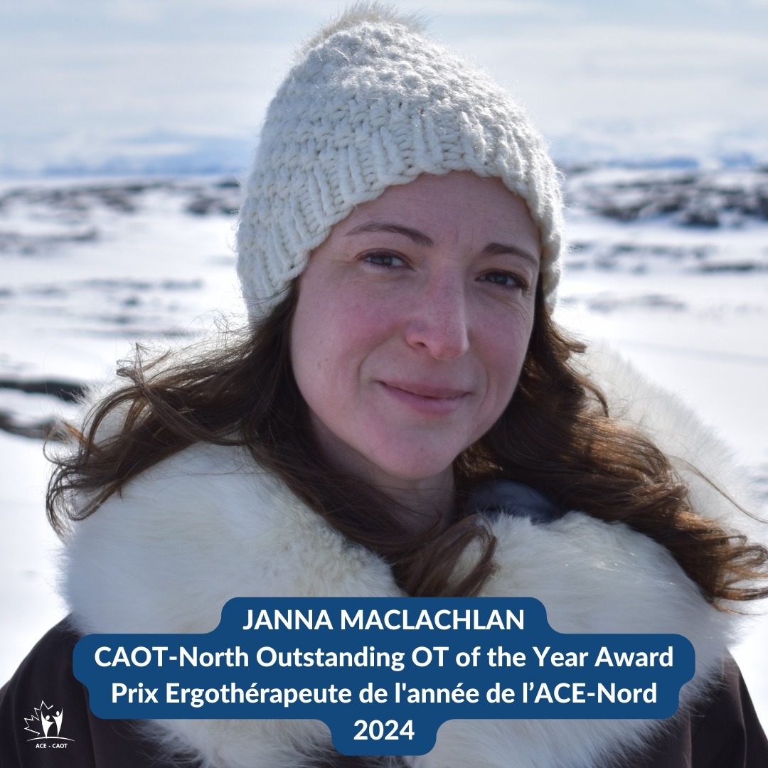 Congratulations to Janna for being recognized by CAOT-North for her incredible work in bringing Inuit knowledge to the forefront of health and social services in the North! We're so proud! #InuitKnowledge #NorthernExcellence