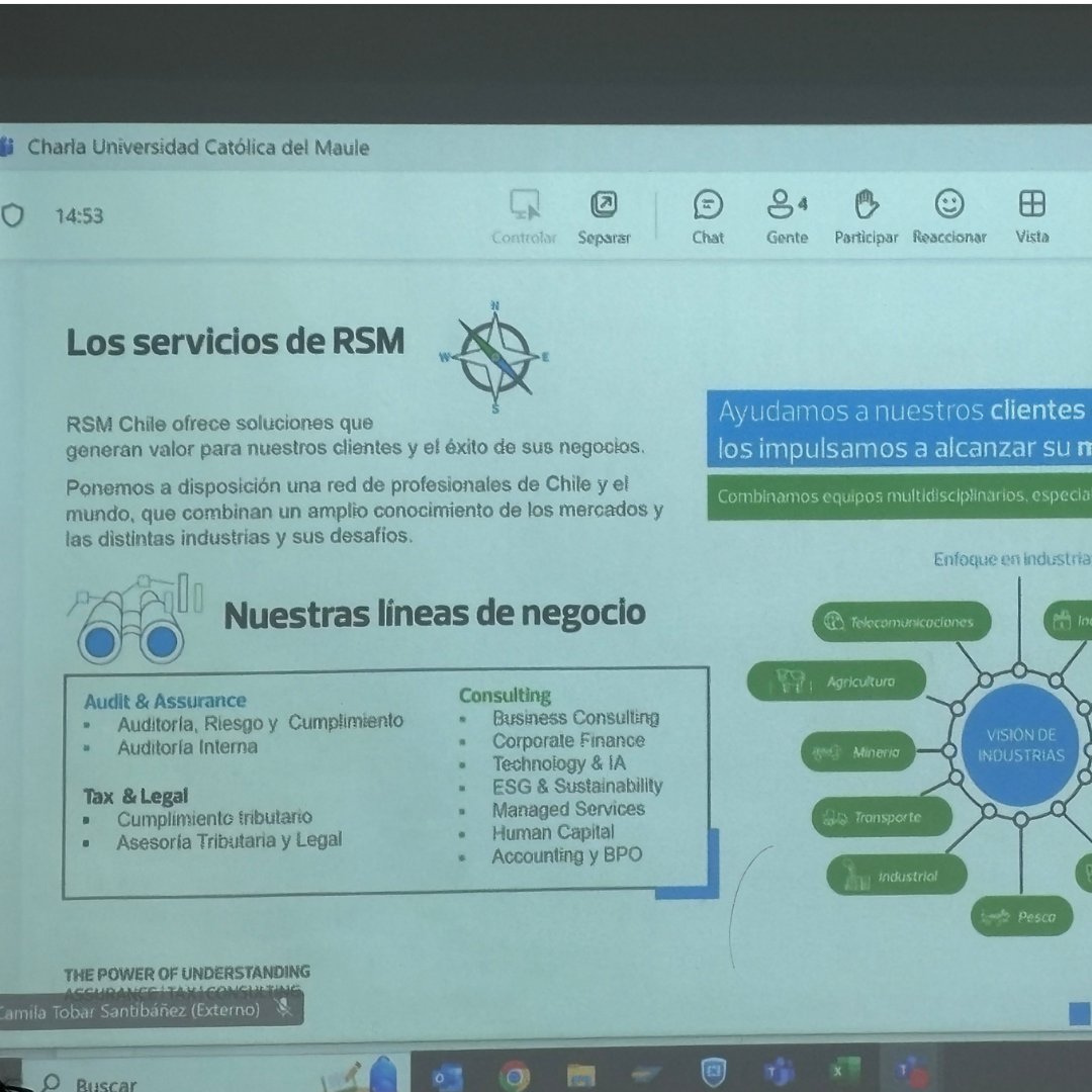 🌍 Con el objetivo de fortalecer la conexión con centros de prácticas y expandir las fronteras geográficas y de conocimientos, estudiantes de quinto año de Contador Auditor en Curicó participaron de una enriquecedora presentación de la empresa #RSM #Chile 🤝💪🏽