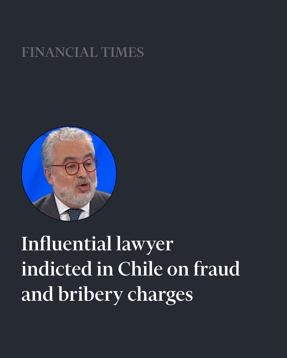 A judge has ordered Luis Hermosilla, a criminal lawyer with close ties to prominent business leaders and senior politicians across Chile, to be detained in custody pending a trial. on.ft.com/3z7QxRI