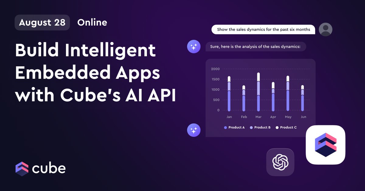 Struggling with complex AI integrations? 😩 Simplify your workflow with Cube's AI API. Learn how to build, test, and deploy AI-powered embedded apps. Webinar on Aug 28th.

➡️ Register: cube.registration.goldcast.io/events/956320f…
#AIpowered #webinar #datascience