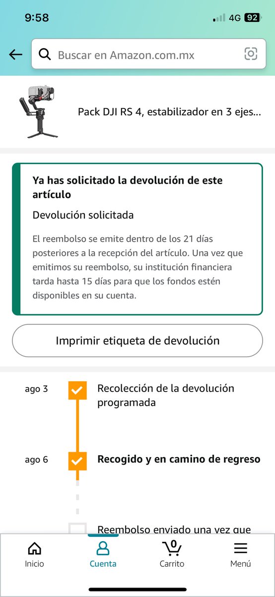 danielcruzsph's tweet photo. @AmazonHelp @amazonmex @DHLMex Ya pasaron 21 días y aún no se actualiza el estado de reembolso :( por favor ayuda. https://t.co/Ndjp9hKiX2