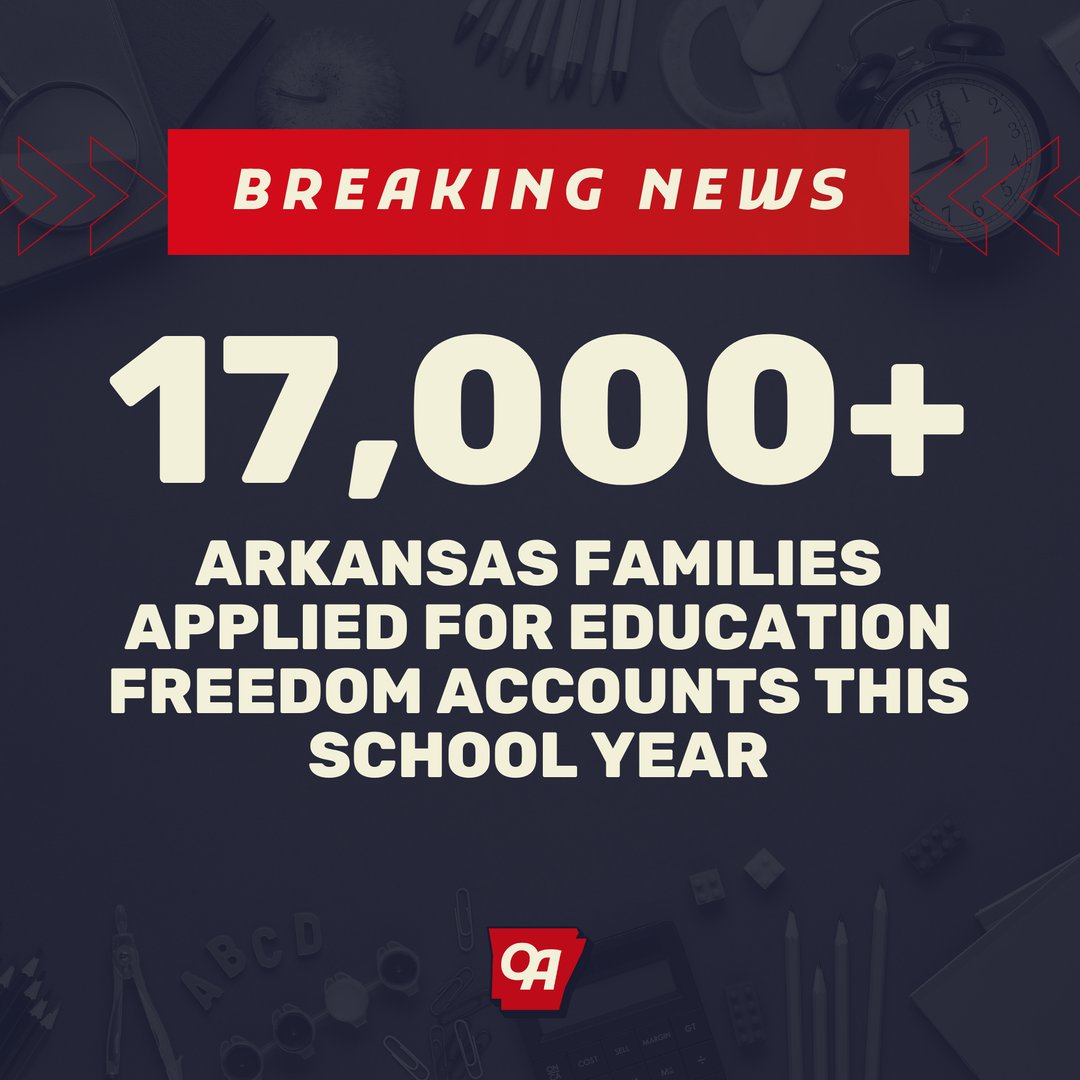 OppArkansas's tweet image. 🚨BREAKING🚨

Arkansas families have spoken loud and clear: they want education freedom! The overwhelming demand for Education Freedom Accounts shows just how much our state values parental choice and putting students first! #arleg #edreform
