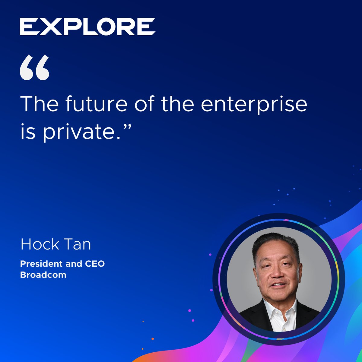 Our President and CEO, Hock Tan, just shared how <a href="/VMware/">VMware</a> is empowering enterprises to accelerate innovation using the power of private cloud. 

#VMwareExplore