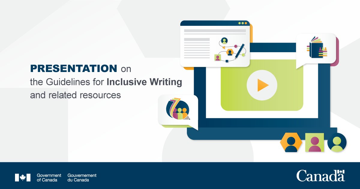 Our_languages's tweet photo. The video on the #GoC’s #InclusiveWriting guidelines and resources is live! Take a guided tour of these valuable tools, and learn how to write texts that are respectful of #diversity. https://t.co/b1b2phaIjz https://t.co/tuh4diuhsl