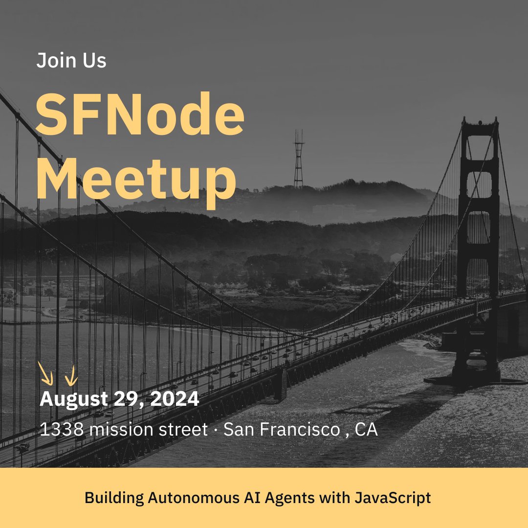 Want to give your JS skills a boost? <a href="/zahidsharp/">Zahidul Islam</a> is sharing tips on building Autonomous AI Agents with JavaScript at <a href="/sfnode/">SFNode</a>  this Thursday! 

RSVP now meetup.com/sfnode/events/… 
🎤 <a href="/zahidsharp/">Zahidul Islam</a> <a href="/NEARProtocol/">NEAR Protocol</a> <a href="/club_homebrew/">Homebrew Club</a> 

#JavaScript #AI #NodeJS #NEAR #LLMs